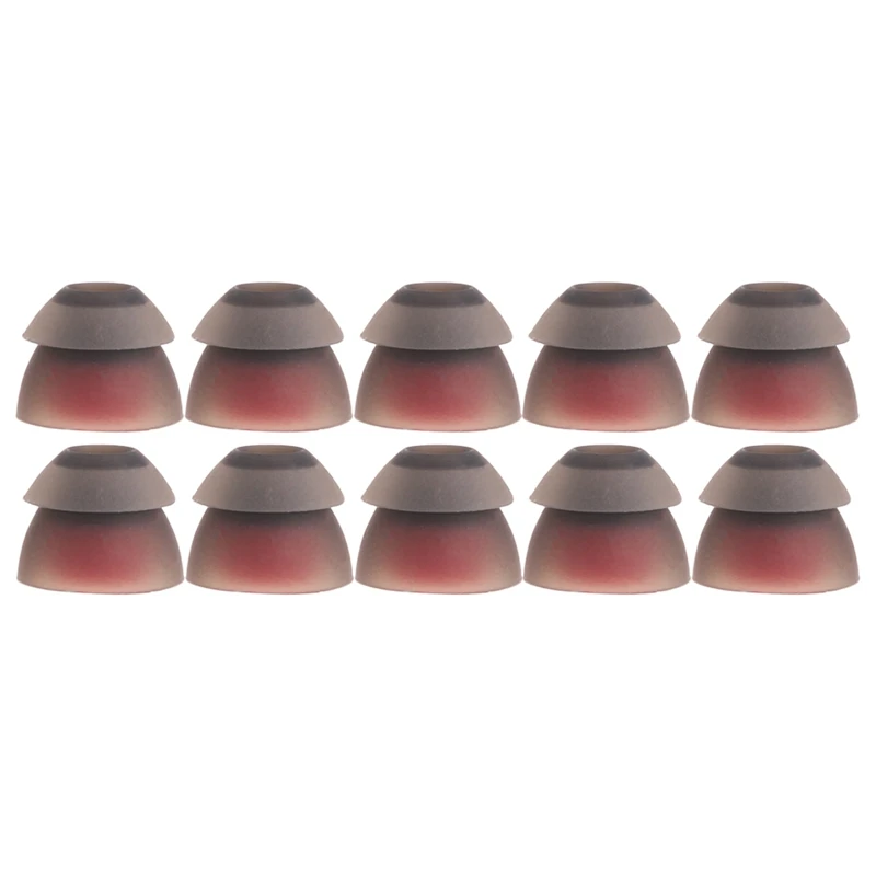 

OOTDTY New 5 Pairs(10Pcs) Two-Layer Silicone In-Ear Earphone Covers Caps Replacement Earbuds Eartip 3 Types