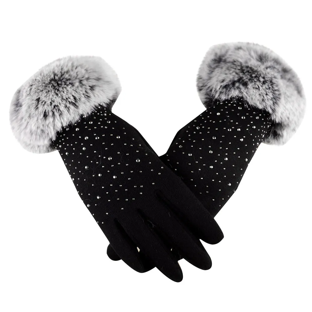 Женские Перчатки s модные зимние уличные спортивные теплые Перчатки вечерние женские зимние Перчатки#10 - Цвет: Черный
