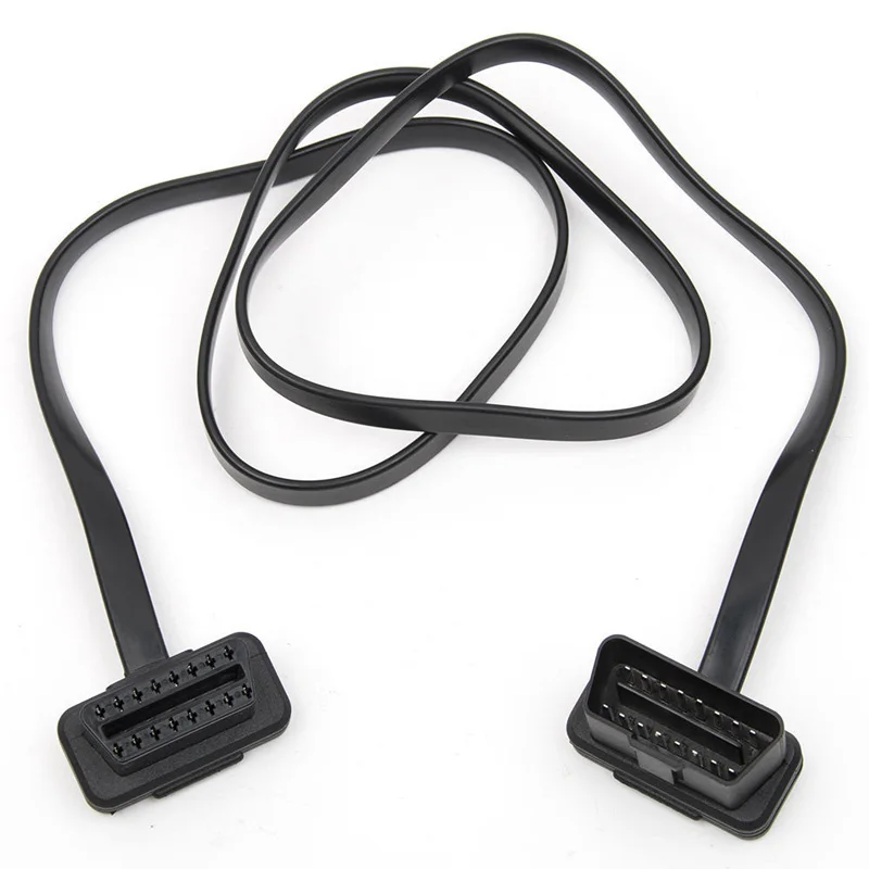30 см/45 см/50 см/60 см/1 м/1 5 м плоский тонкий как лапша OBD2 OBDII 16 Pin ELM327 кабель