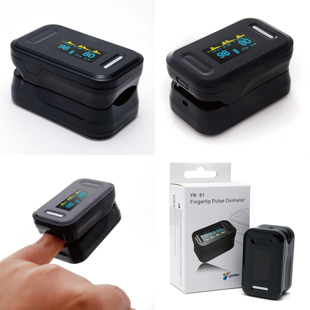 Yongrow Black LED Fingertip Pulse Oximeter & LCD Wrist Blood Pressure Monitor & Baby Ear Infrared T