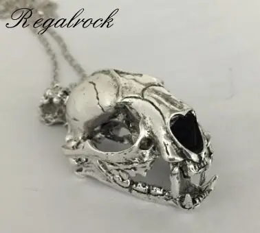 Regalrock Мода 3D череп динозавра La Brea смолы ямы смайликов ожерелье