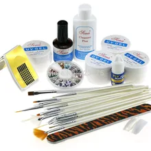 Горячий УФ гель стартовый набор+ 15 шт ногтей советы кисти для рисования