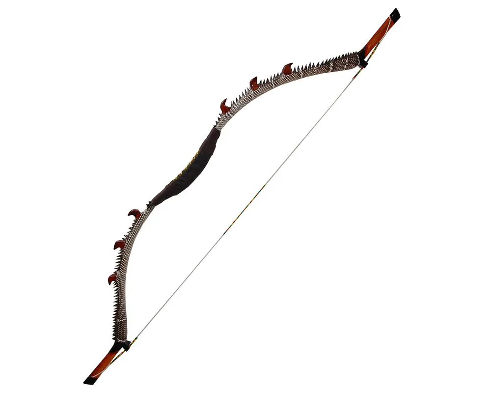 

45lbs traditional pure handmade Snakeskin Chinese dragon Kirin serrated laminated Mongolia longbow archery hunting recurve bows