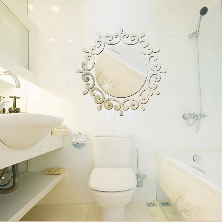 4 размера мульти-штук круглый узор зеркало 3D акриловая декоративная настенная наклейка DIY настенный плакат домашний декор для ванной
