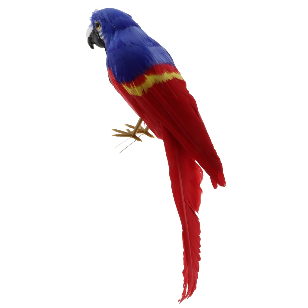 Simulation Parrot Model Artificial Feather Bird Animal Figurine Home Garden Sculptures Yard Law Ornament Decor Fancy Dress Party
