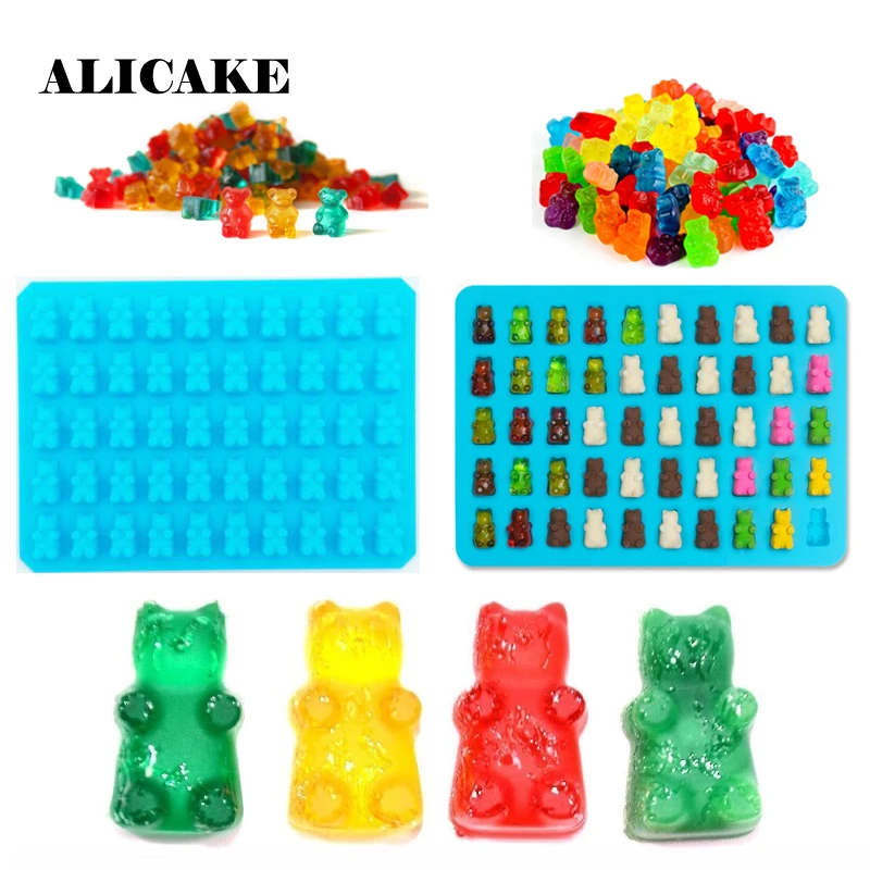 Gummy пресс-форма мишки силикон для конфет шоколадная форма формы 50 полости выпечки печенье торт инструменты для украшения