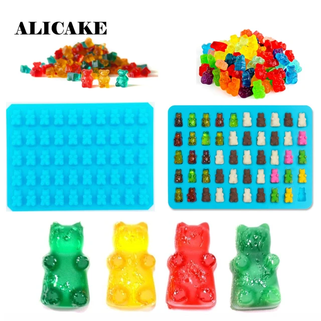 150 Cavities / 3 Trays Gummy Bear Candy Molds Silicone - Chocolate Gummy  Molds with 1 Dropper Non-stick Silicone Candy Molds Nonstick Food Grade  Silicone 