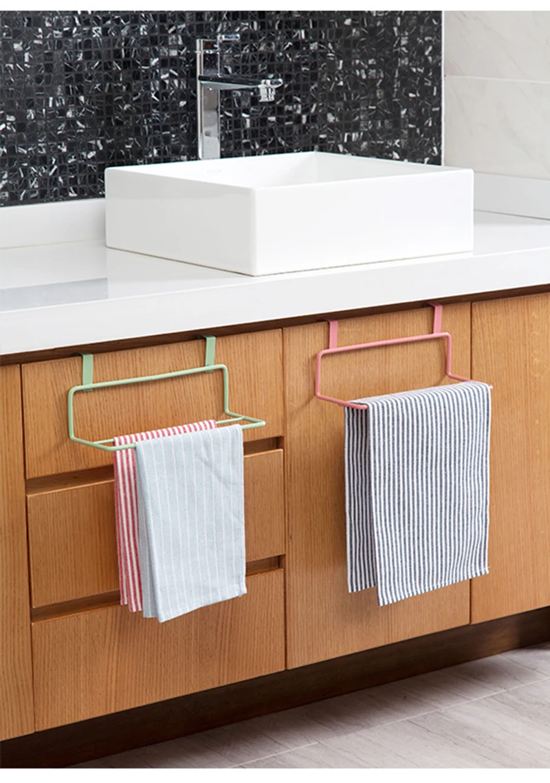 LIYIMENG Towel Rack Hanging Holder Organizer Bathroom Kitchen Door Behind Cupboard HangerB6