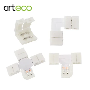 

5pcs 2PIN LED strip connector L Shape/ T Shape / X Shape For Free Welding Connector for Single color 5050,5630,5730 LED strips