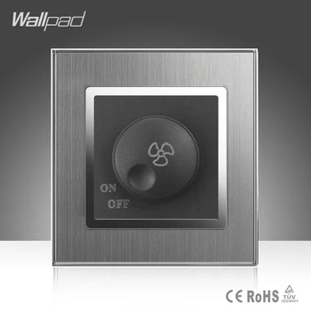 

Fan Regulation Switch Wallpad Luxury 110-250V Brushed Metal UK EU Type Rotray Ceiling Fan Speed Regulation Control Wall Switch