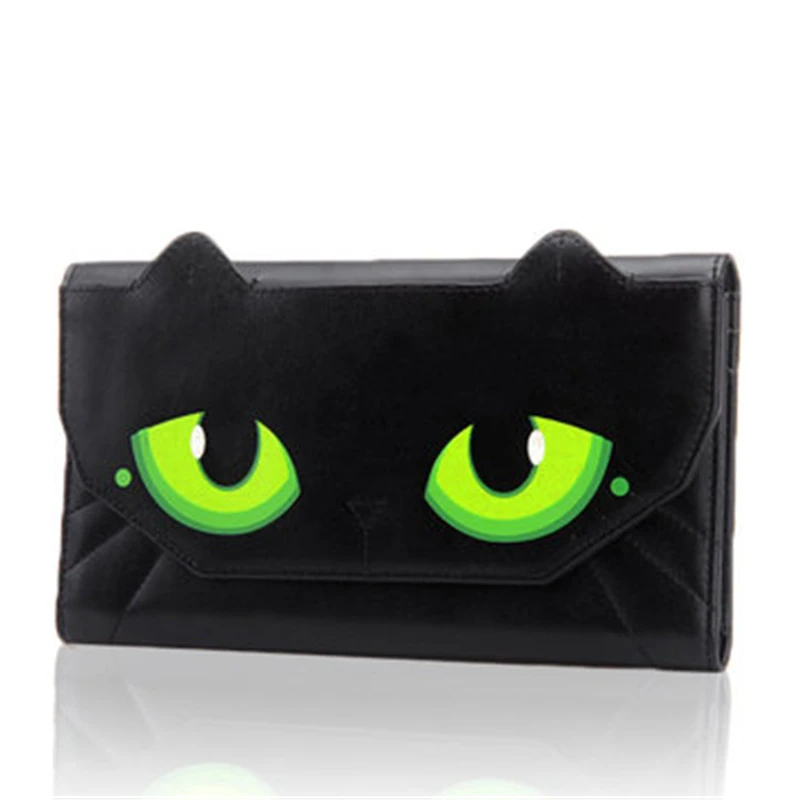 

Women Cute Carton Cat Eyes Wallet Female Long Design Women Girl PU Leather Wallets Card Holder Zipper Design Brand Coin Purse