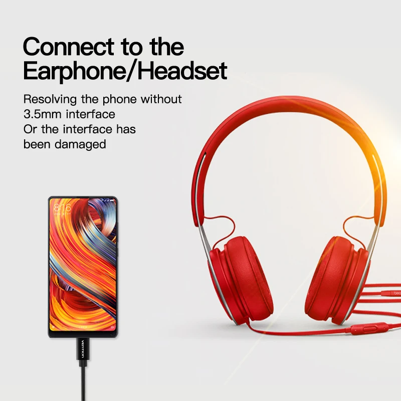 Vention USB Type C to 3.5mm Audio cable Type-C Earphone Headset Adapter USB C AUX Audio Cable for Speaker Headphone Xiaomi mi6