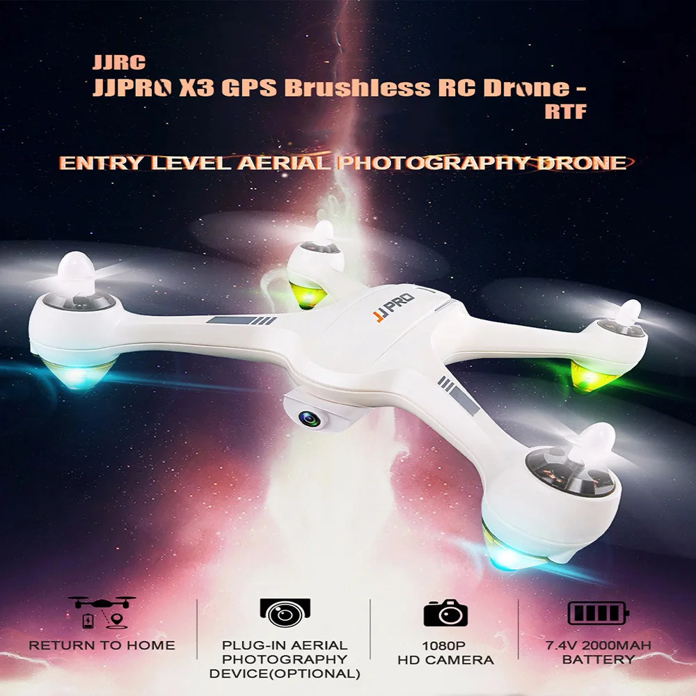 JJRC JJPRO X3 gps бесщеточный RC камеры Drone RTF Wi Fi FPV 1080P FULL HD/Headless режим/Indoor высота Удержание