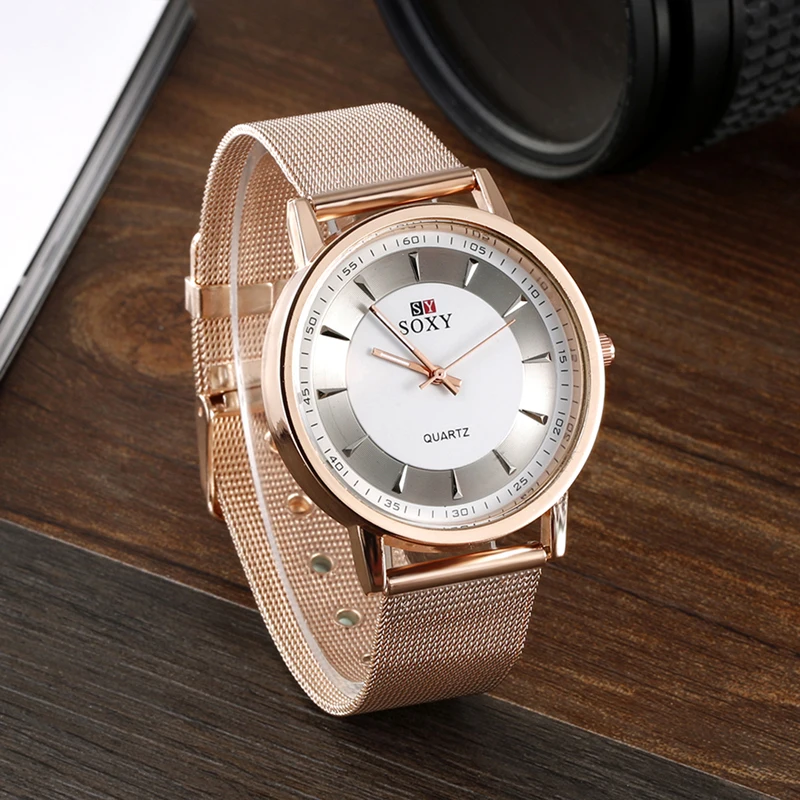 

Rose Golden watches for men Luxury Business Steel Watches Women Retro Reloj Hombre Quartz Wrist watch Clock reloj mujer Relogio