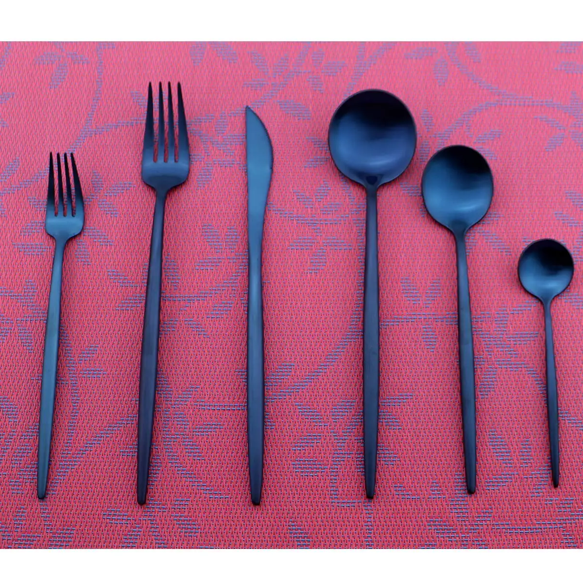 

6Pieces Cutlery Utensils Set 6 Pieces 304 Stainless Steel Glod Dinnerware Tableware Set Include Blue Fork Knife Teaspoon
