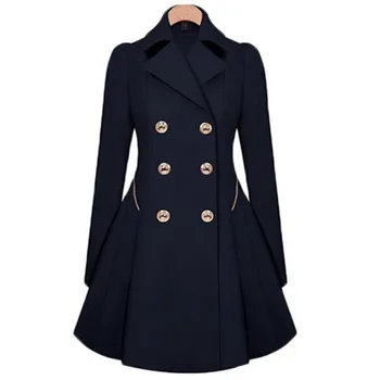 

Women Winter Warm Fall Jaqueta Feminina Outwear Veste Femme 2016 Office Coat Womens Jackets And Coats Warm Coat Woolen Overcoat