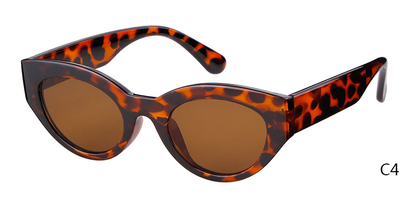 STORY, винтажные женские солнцезащитные очки "кошачий глаз", фирменный дизайн, маленькая красная оправа, Овальные Солнцезащитные очки для женщин, женские очки с покрытием, Lunette - Цвет линз: C4