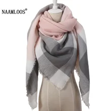2016 Brand Design Fashion Triangle Scarf  For Women Soft Cashmere Blanket Pashmina Tartan Plaid Warp Shawl Winter Warmth Scarves