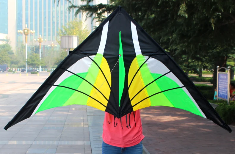 New Toys Hot  2.8m Quality Goods Power Green Triangle/Delta Kite With Handle and String Good Flying Kites 5