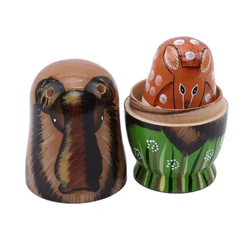 

5pcs New Arrivals Home Decoration Russian Dolls Handmade Basswood Nesting Dolls Set Matryoshka Dolls Toy Hot Sale