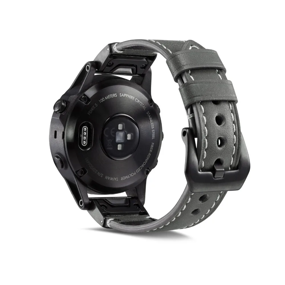 

Fenix 5 Quick Release Watchband KTAB 22mm Easy Fit Watch Band Genuine Leather Strap with Metal Buckle for Garmin Fenix 5/5X