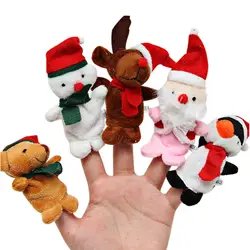 Милый подарок 5 шт. Санта оленей младенческой малыш плюшевые игрушки Рождество Плюшевые палец Игрушечные лошадки 28s7919 Перевозка груза