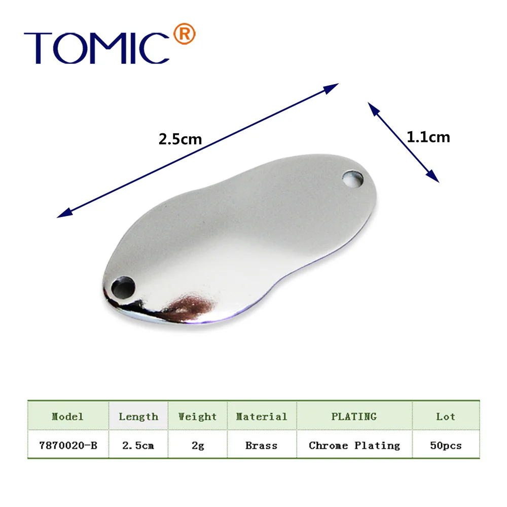 Томическая Неокрашенная рыболовная ложка Форель Приманка металлическая приманка пустой корпус Спиннер приманка - Цвет: 2g 50pcs