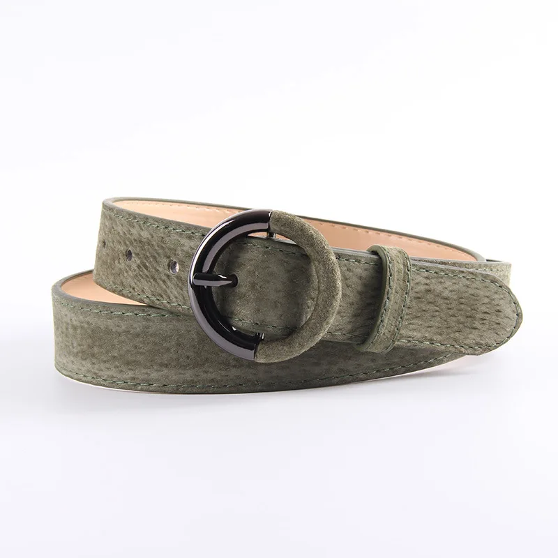 

Pigskin Girdle for Women Leopard Student Belt Round Buckle Belts Ladies Pin Buckle Decorative Genuine Leather Belt Luxury Brand