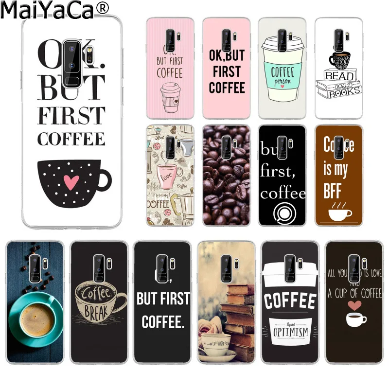 

MaiYaCa Funny Ok But First Coffee Book Phone Case for SamsungS9 S9plus S5 S6 S6edge S6plus S7 S7edge S8 S8plus