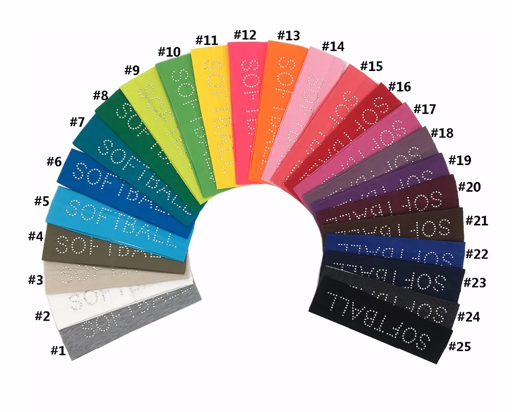 Горный хрусталь "Софтбол" " хлопок стрейч банданы для мужчин Софтбол Кристалл Bling эластичная резинка для волос пот аксессуары волос