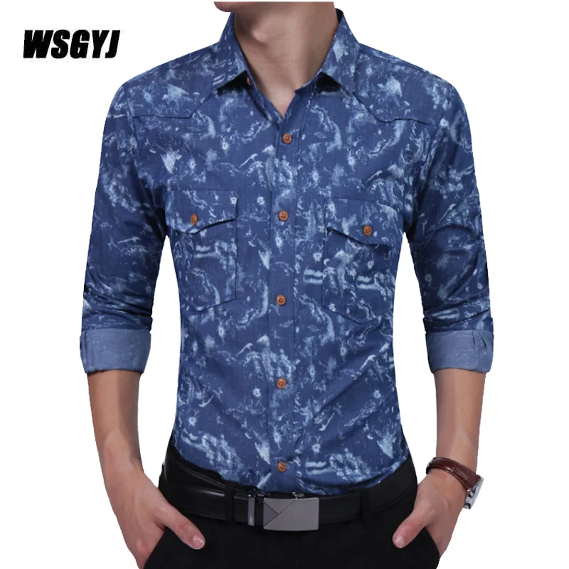 2017 модная мужская рубашка с длинными рукавами высокое качество галстук-крашеная