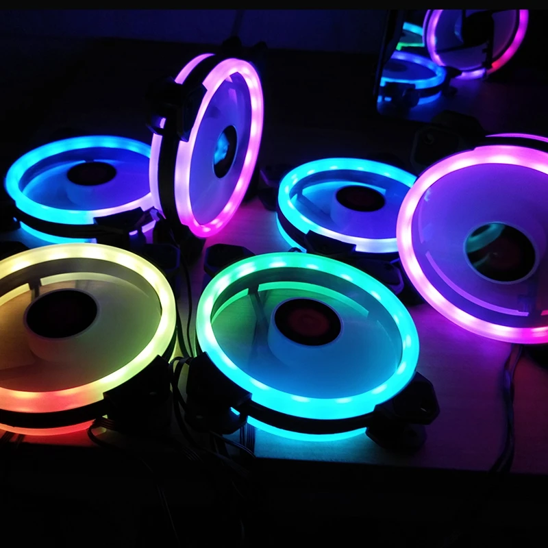 COOLMOON чехол для компьютера PC охлаждающий вентилятор RGB регулируемый светодиодный 120 мм тихий высококачественный охлаждающий вентилятор для компьютера кулер для процессора