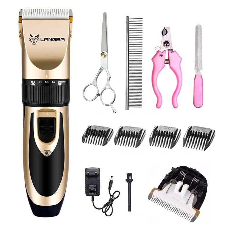 

Professional Pet Cat Dog Hair Trimmer Rechargeable Electrical Dog Hair Clipper Grooming Shaver Set Pets Haircut Nail Accessories