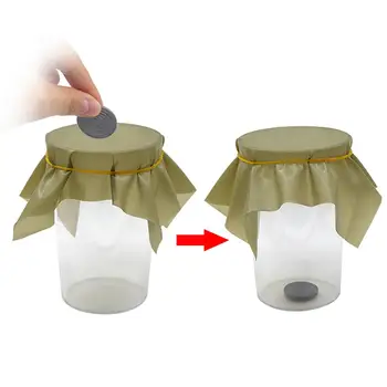 

1pcs Pena Coin Penetration Magic Tricks Dish Coin Thru Rubber Sheet Into Cup Black Hole Magic Trick Mentalism Props Illusion