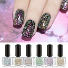 BORN PRETTY лак для ногтей Хамелеон Блестящий Аврора ногтей яркое масло верхнее покрытие Блестки для нейл Арта(искусство украшения ногтей) черная основа необходим маникюр