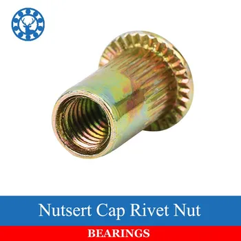 

20Pcs M3 M4 M5 M6 M8 Zinc Plated Carbon Steel Knurled Nuts Rivnut Flat Head Threaded Rivet Insert Nutsert Cap Rivet Nut