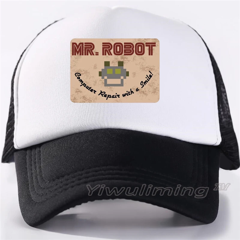 

New Summer Trucker Caps mr. robot Cool Summer Black Adult Cool Baseball Mesh Net Trucker Caps Hat for Men Adjustable