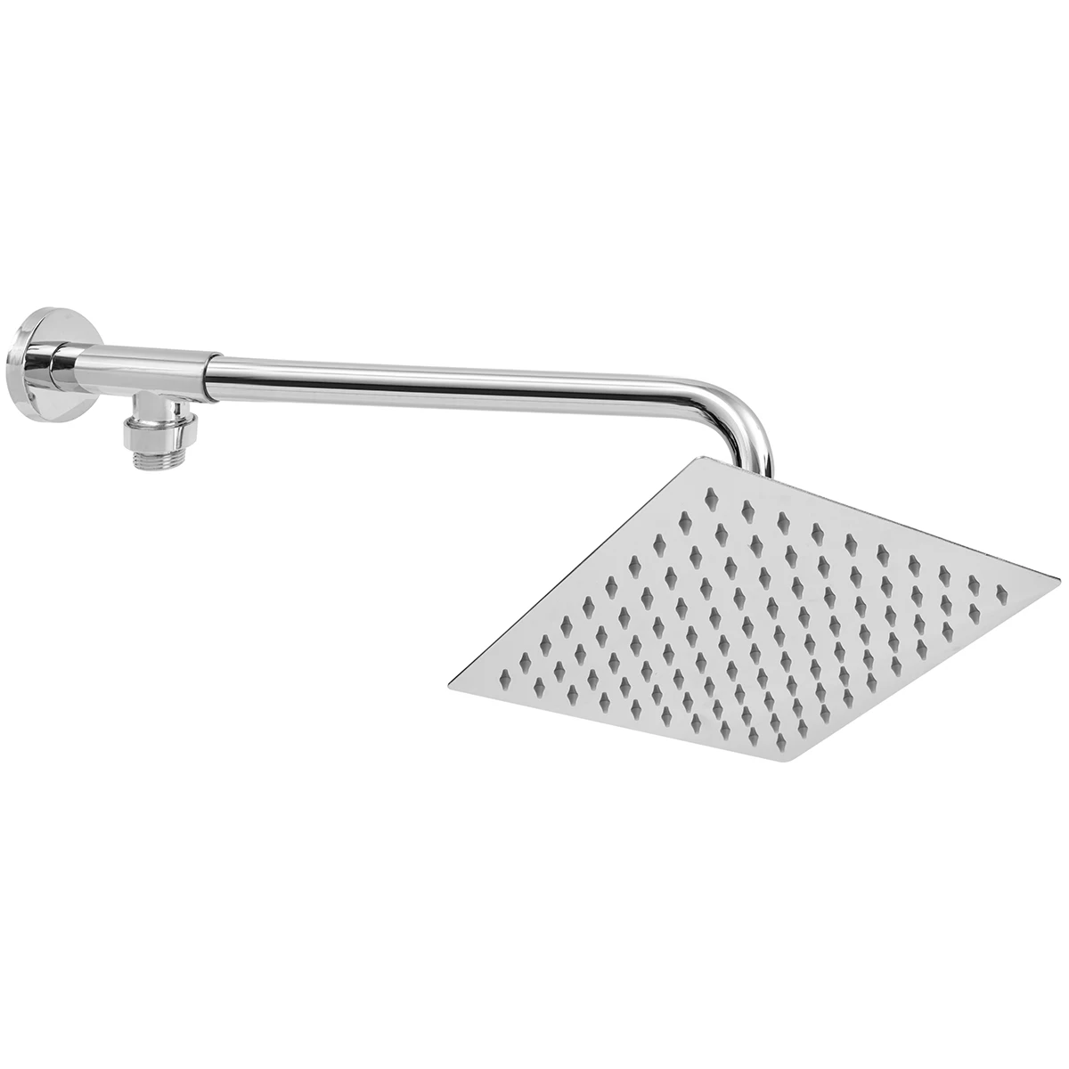 8 inch 304 Stainless Steel Shower Head 100 Holes Square Top Rainfall Head Shower Chromed Mirror Shower Faucet For Bathroom