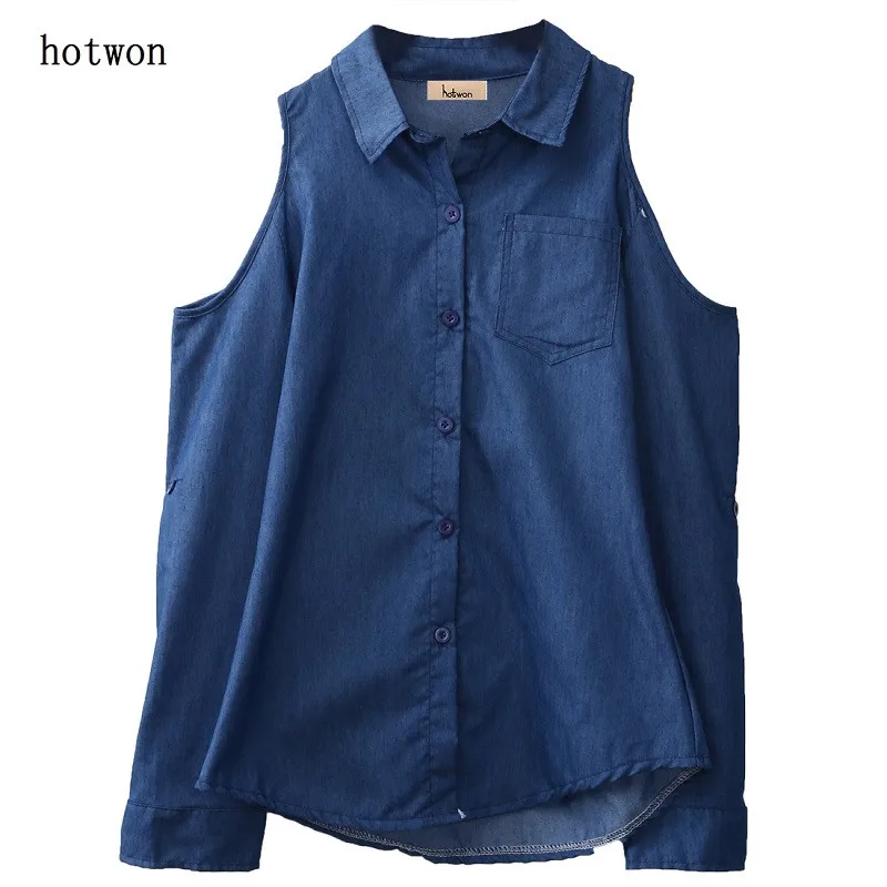 Fashion womens denim shirts Womens Ladies Casual Denim Long Sleeve