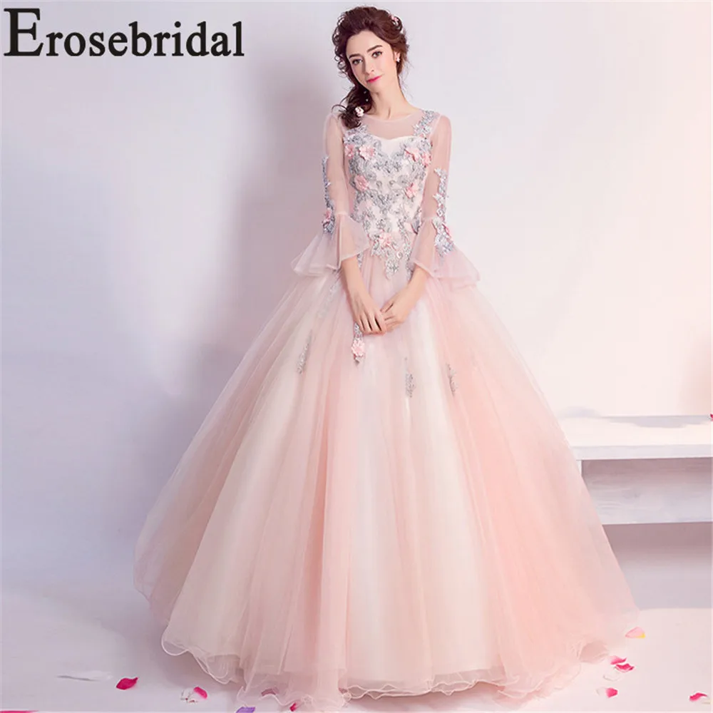 Женское бальное платье Erosebridal длинное вечернее с длинным рукавом со шнуровкой и