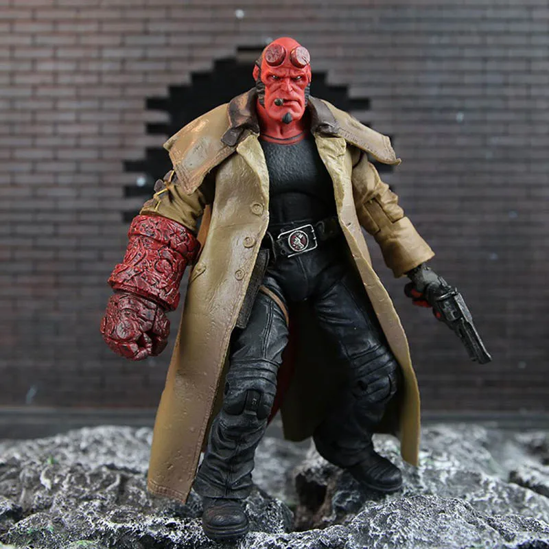 

18cm MEZCO Hellboy Series Includes Samaritan Handgun Anung Un Rama Mike Mignola Baby Variant Comic Movie Toys Doll for kids gift