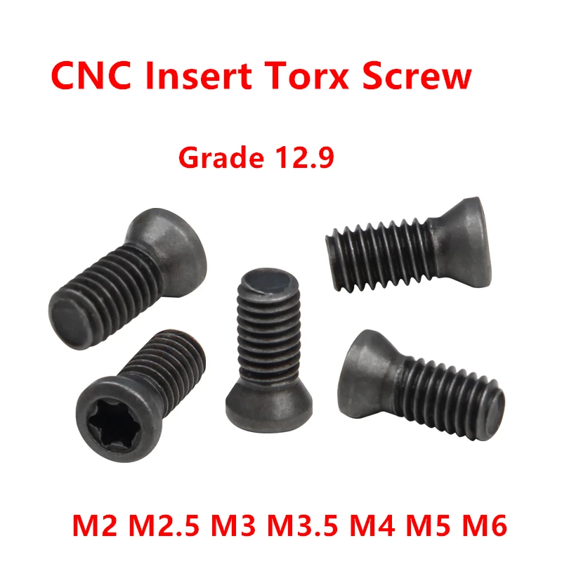 

50pcs M2 M2.5 M3 M3.5 M4 M5 M6 Insert Torx Screw 12.9 Alloy Steel For Replace Carbide Inserts CNC Lathe Tool