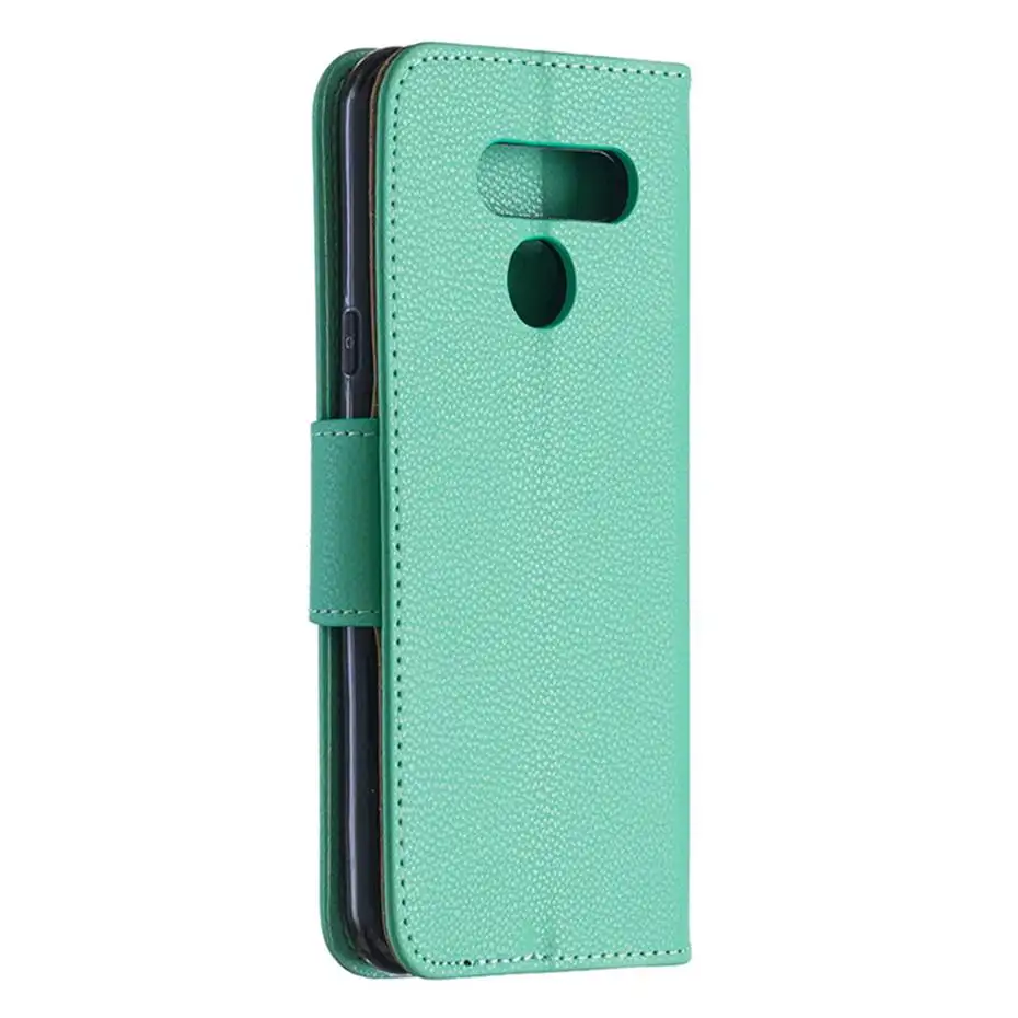 K50 Чехол книжка из искусственной кожи для LG K 50 Q60 чехол кошелек в полоску