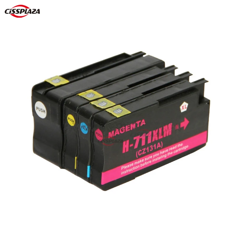 CISSPLAZA High Yield Compatible Ink Cartridge Replacement for HP 711 711XL ink Cartridge 4 Pack