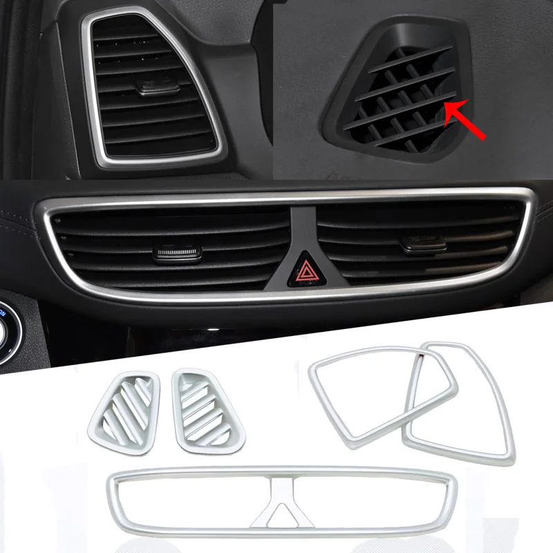 

For Hyundai Tucson 2019 Car Matte ABS Interior Navigation Control Panel Air Conditioner Outlet Decorative Frame Cover Trim