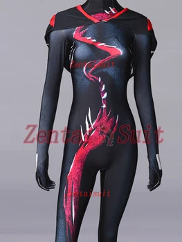 

New Venom Gwen Costume 3D Print Spandex Spider Venom Gwen Cosplay Halloween Costume Fullbody Zentai Suit For Female/Girl/Women