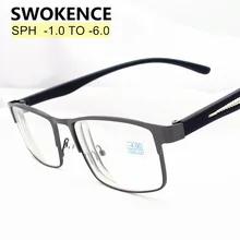 Диоптрия-1,0-1,5-2-2,5-3-3,5-4-4,5-5-5,5-6 очки для близорукости для мужчин и женщин сплав оправа очки близорукие F174