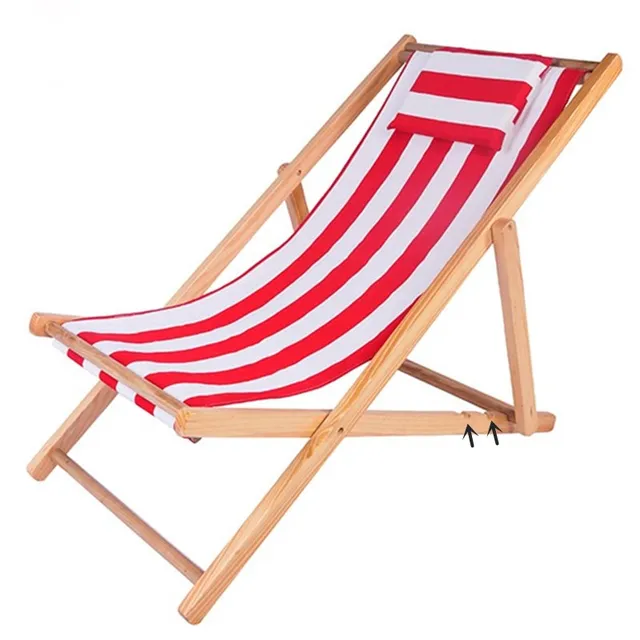 Outdoor Furniture Beach Chair Portable Folding Wood Chaise ...