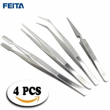 FEITA de Marca 4 pçs/set Conjunto Eletrônico de Precisão Pinças de aço Inoxidável ponta fina Jóias Beleza Nail Art Hobby Craft Escolher Ferramenta