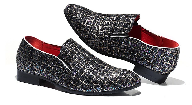 ZERO MORE/разноцветная обувь с блестками; мужские дизайнерские Роскошные лоферы; Мужская обувь в британском стиле; Мужская обувь; Повседневная обувь; большие размеры
